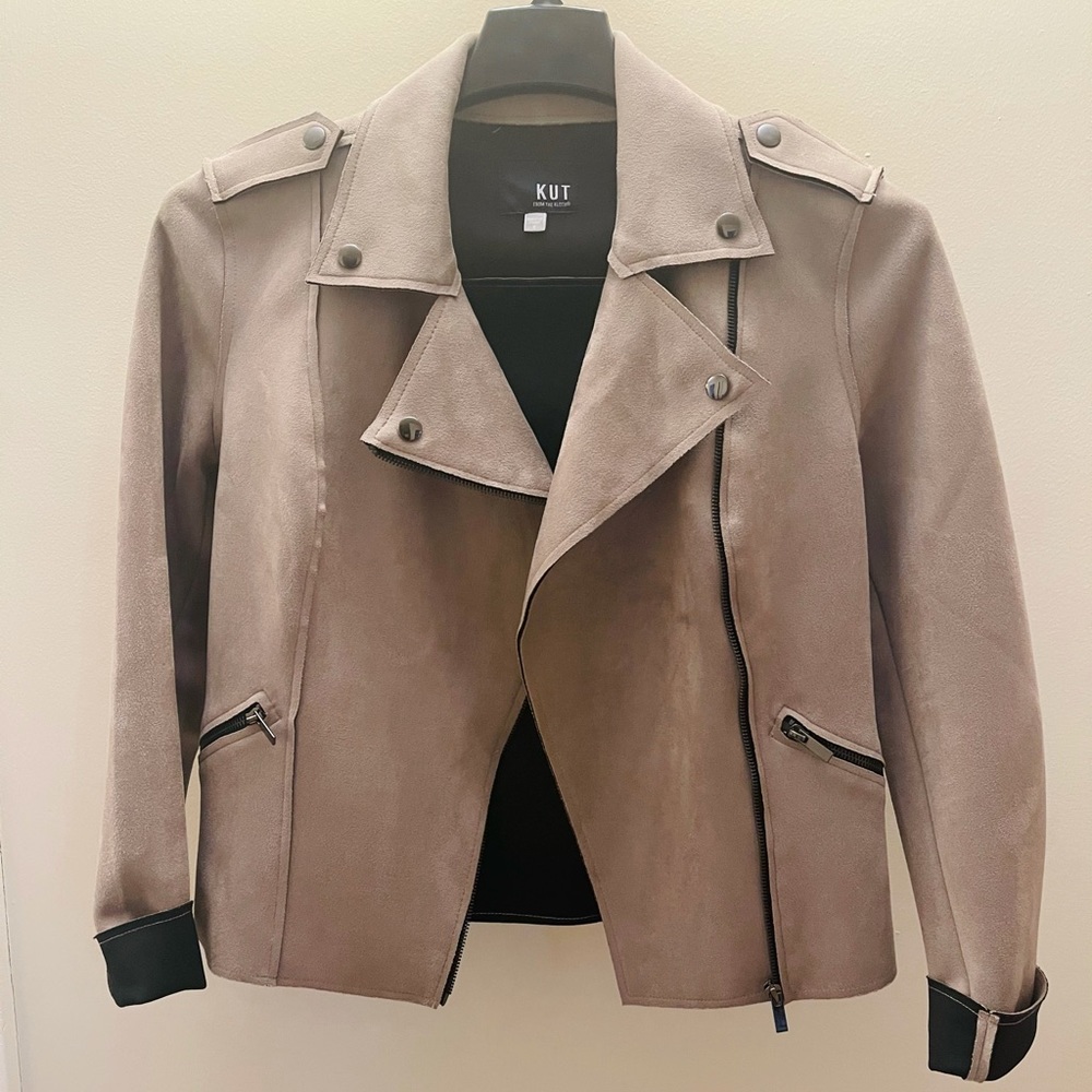 Faux Suede Moto Jacket